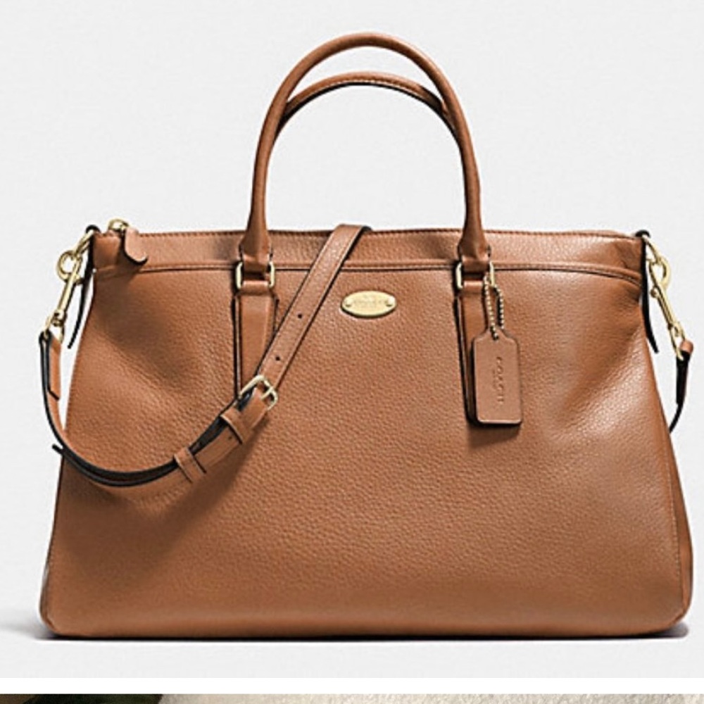 Coach Morgan Saddle Pebble Leather Shoulder Bag Satchel NWT